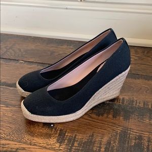 J. Crew Black Espadrille Wedges